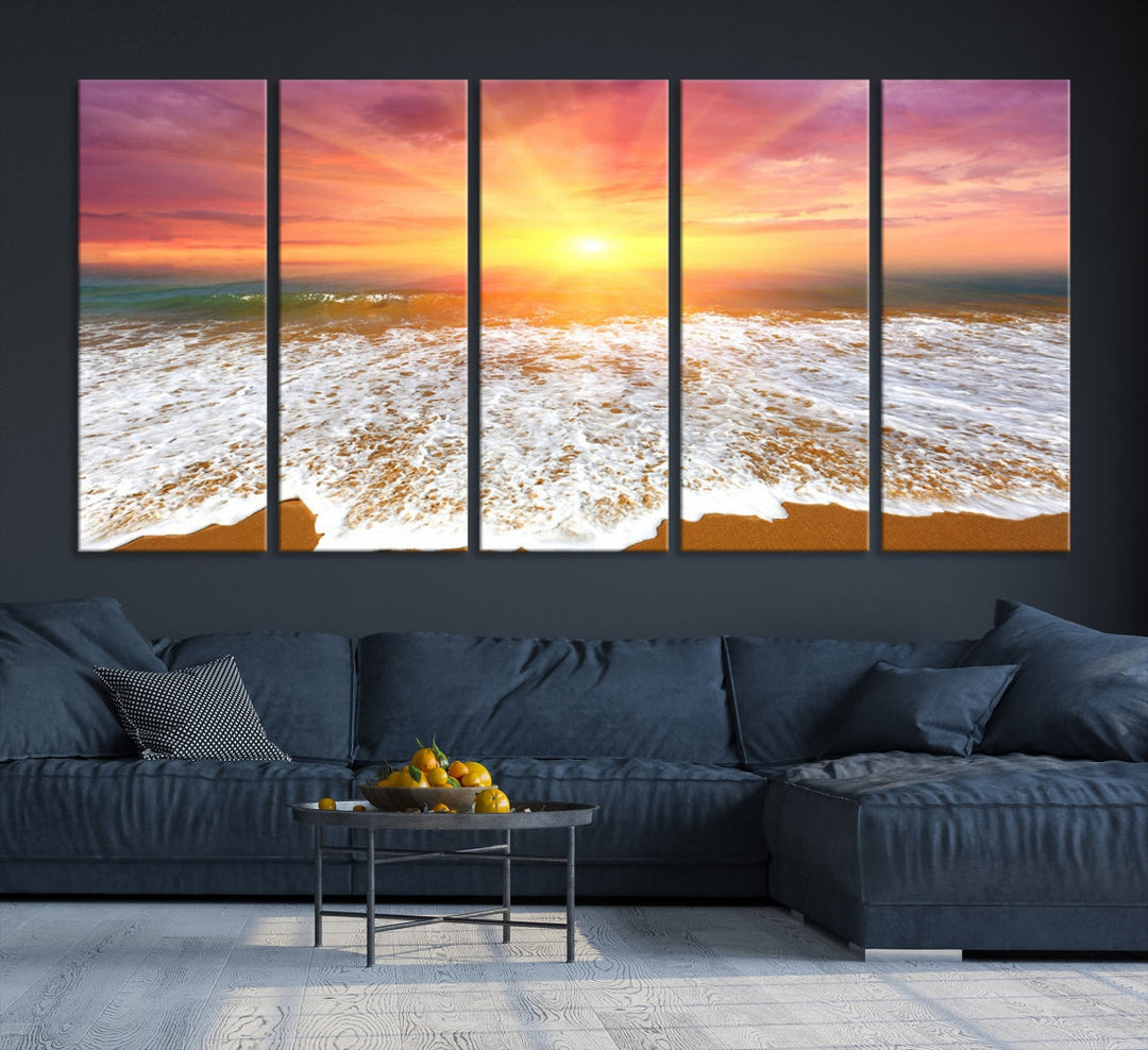 Beautiful Sunset Beach Wall Art Canvas Print