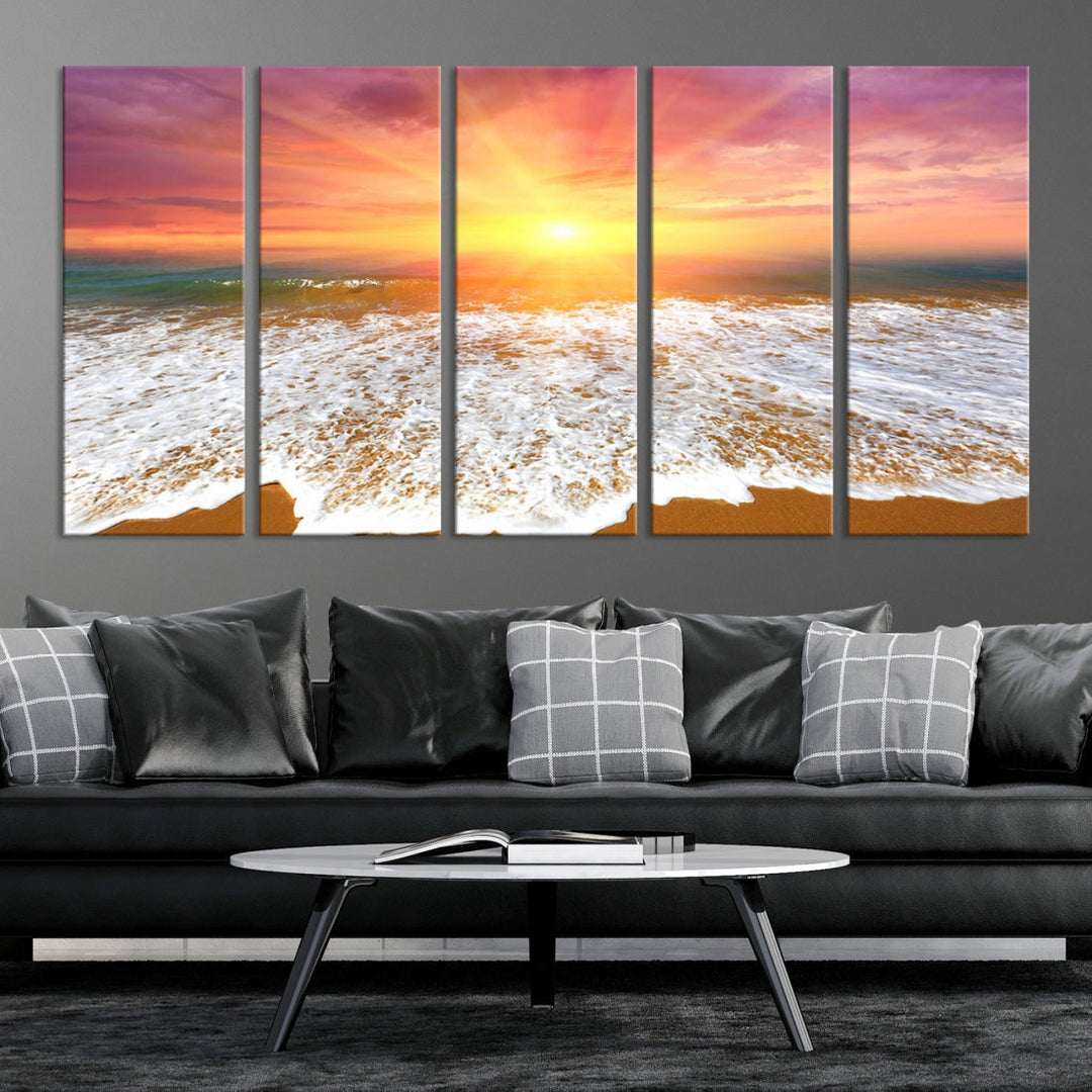 Beautiful Sunset Beach Wall Art Canvas Print