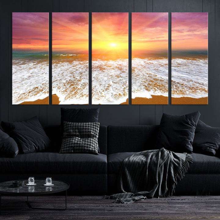 Beautiful Sunset Beach Wall Art Canvas Print