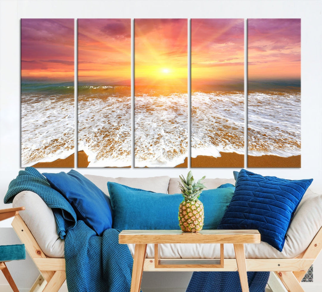 Beautiful Sunset Beach Wall Art Canvas Print