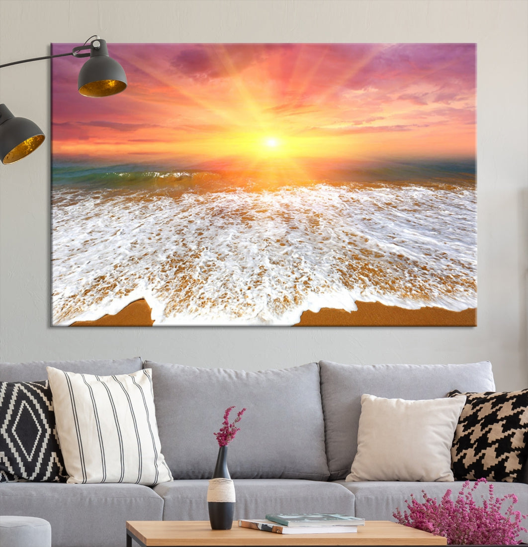 Beautiful Sunset Beach Wall Art Canvas Print