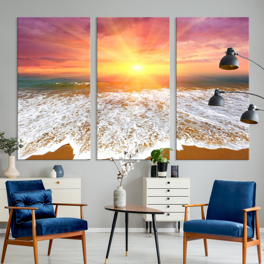 Beautiful Sunset Beach Wall Art Canvas Print