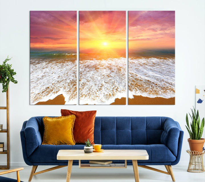 Beautiful Sunset Beach Wall Art Canvas Print