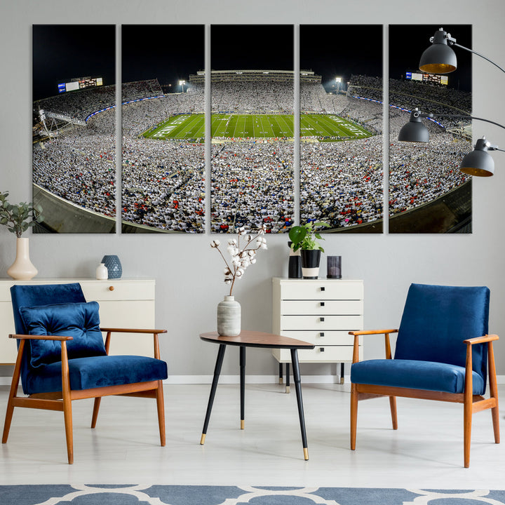 Beaver Stadium Penn State Football Wall Art Penn State Stadium Ready to Hang Canvas Stadium Print Beaver Stadium Out Penn State Night Game