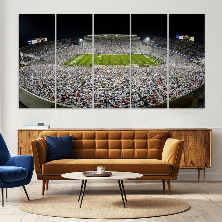 Beaver Stadium Penn State Football Wall Art Penn State Stadium Ready to Hang Canvas Stadium Print Beaver Stadium Out Penn State Night Game