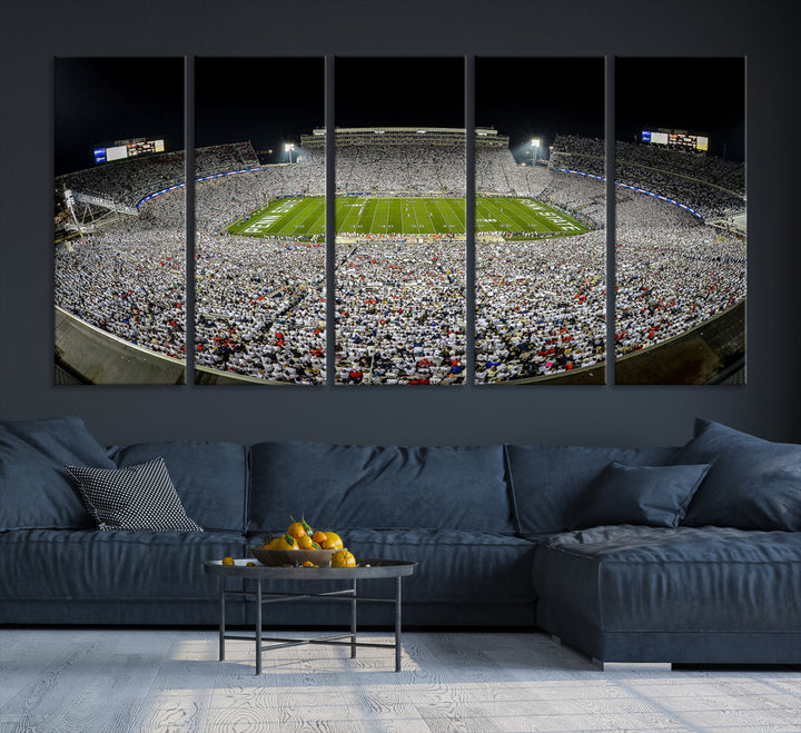 Beaver Stadium Penn State Football Wall Art Penn State Stadium Ready to Hang Canvas Stadium Print Beaver Stadium Out Penn State Night Game