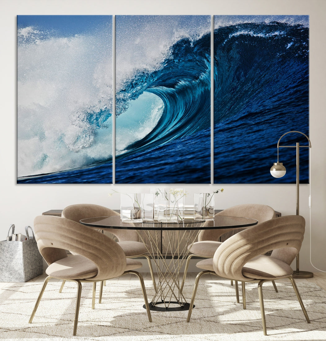 Big Blue Wave Ocean Canvas Wall Art Canvas Print Surfing Wall Decor