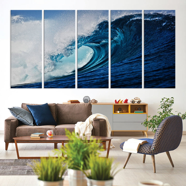 Big Blue Wave Ocean Canvas Wall Art Canvas Print Surfing Wall Decor