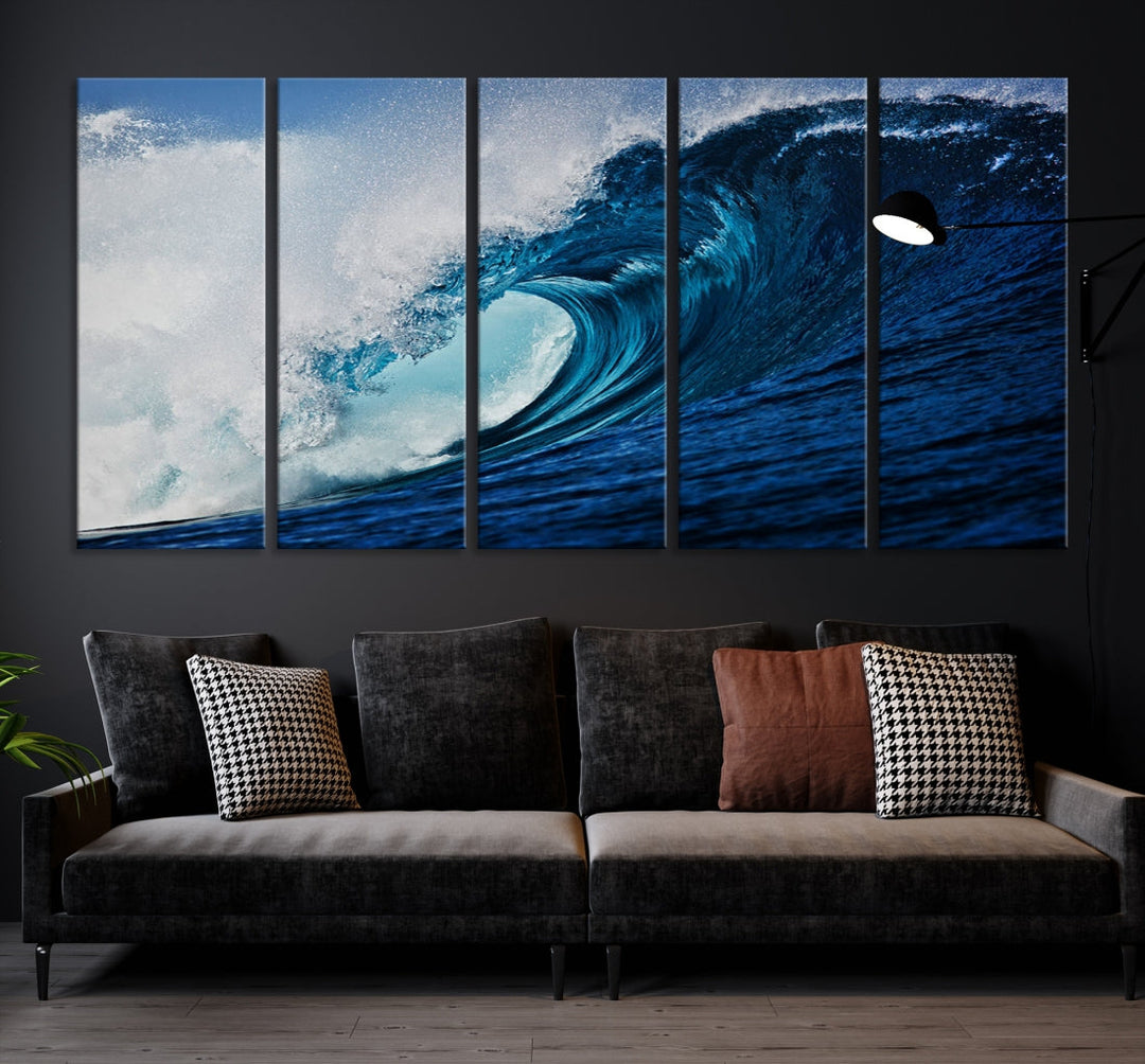 Big Blue Wave Ocean Canvas Wall Art Canvas Print Surfing Wall Decor