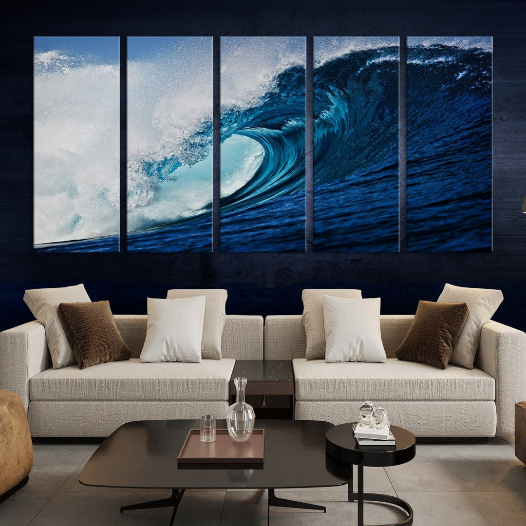 Big Blue Wave Ocean Canvas Wall Art Canvas Print Surfing Wall Decor