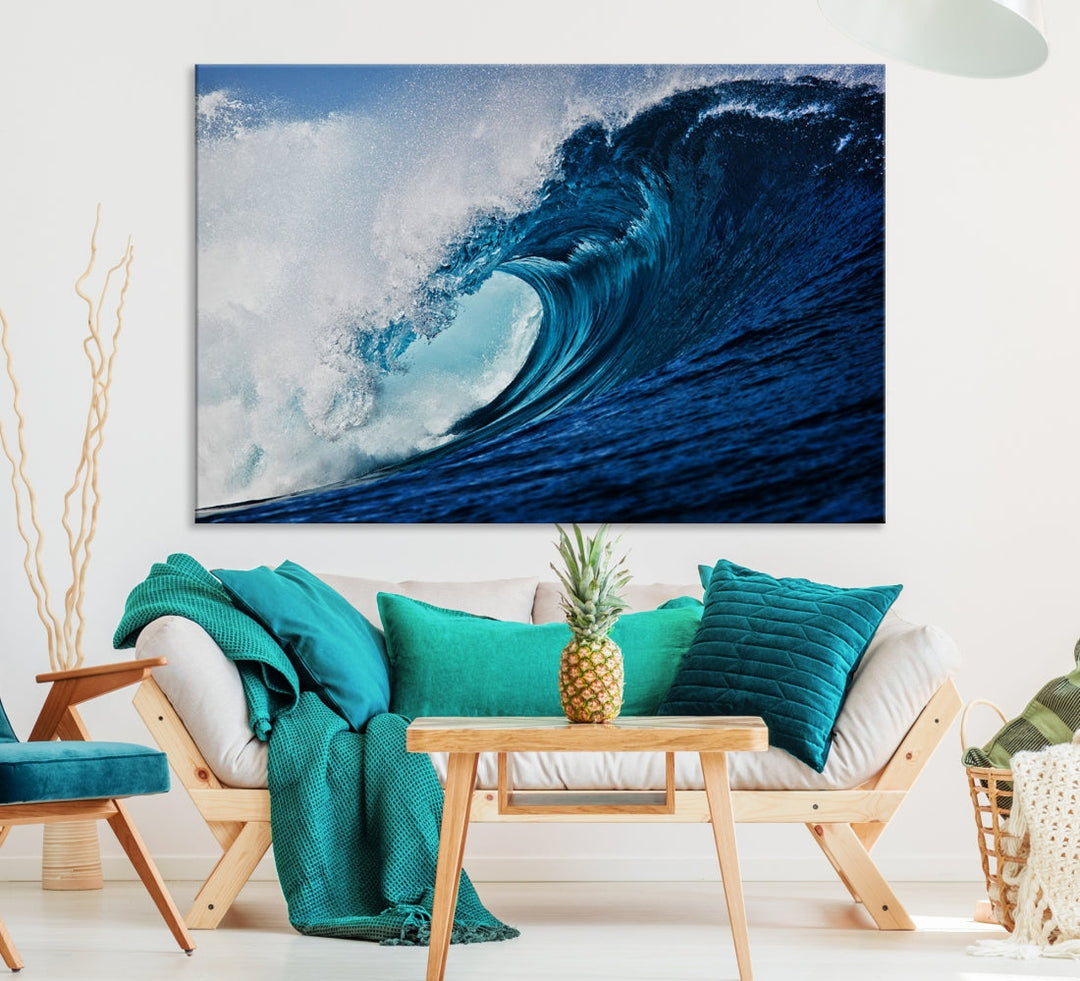 Big Blue Wave Ocean Canvas Wall Art Canvas Print Surfing Wall Decor