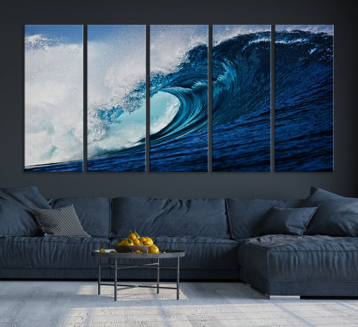 Big Blue Wave Ocean Canvas Wall Art Canvas Print Surfing Wall Decor