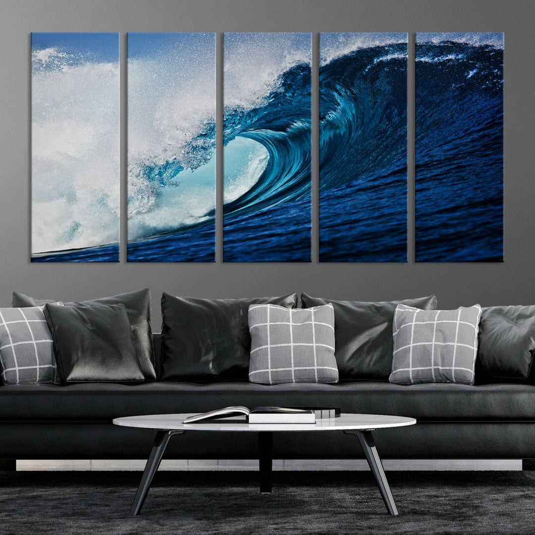 Big Blue Wave Ocean Canvas Wall Art Canvas Print Surfing Wall Decor