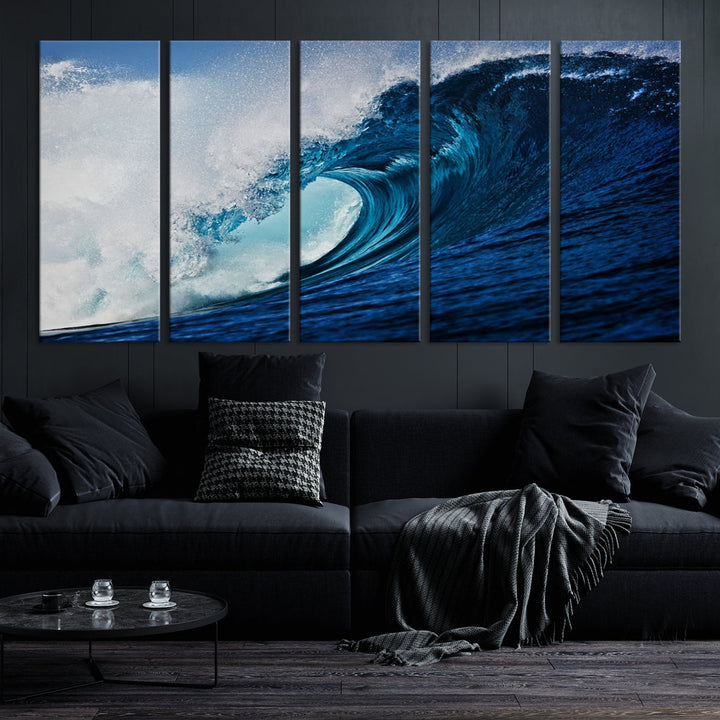 Big Blue Wave Ocean Canvas Wall Art Canvas Print Surfing Wall Decor