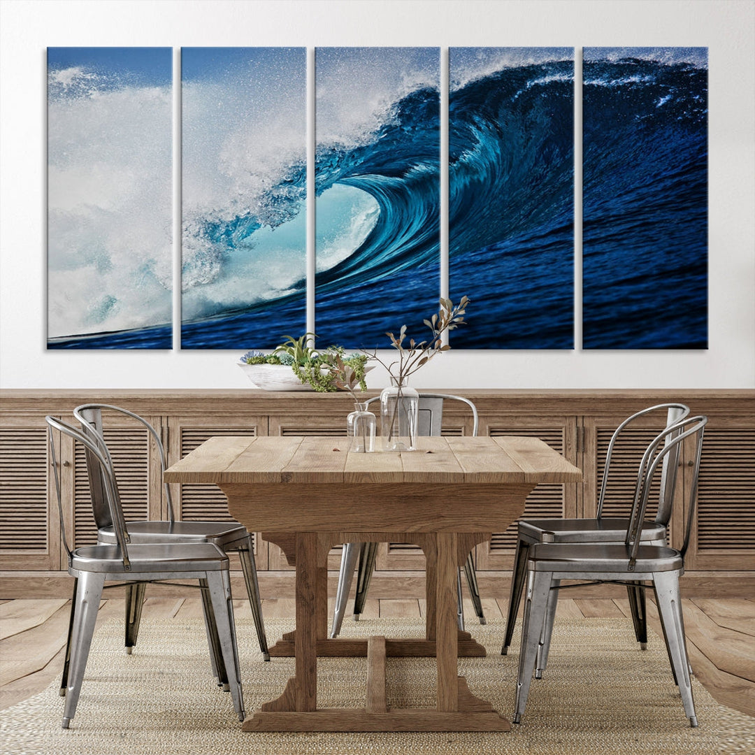 Big Blue Wave Ocean Canvas Wall Art Canvas Print Surfing Wall Decor