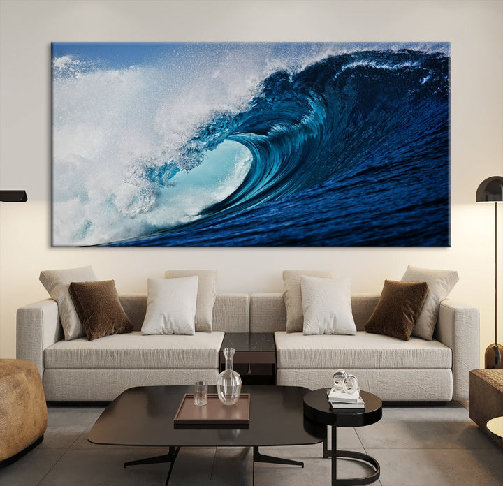 Big Blue Wave Ocean Canvas Wall Art Canvas Print Surfing Wall Decor