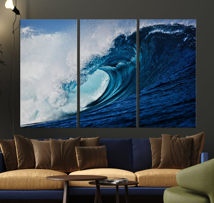 Big Blue Wave Ocean Canvas Wall Art Canvas Print Surfing Wall Decor