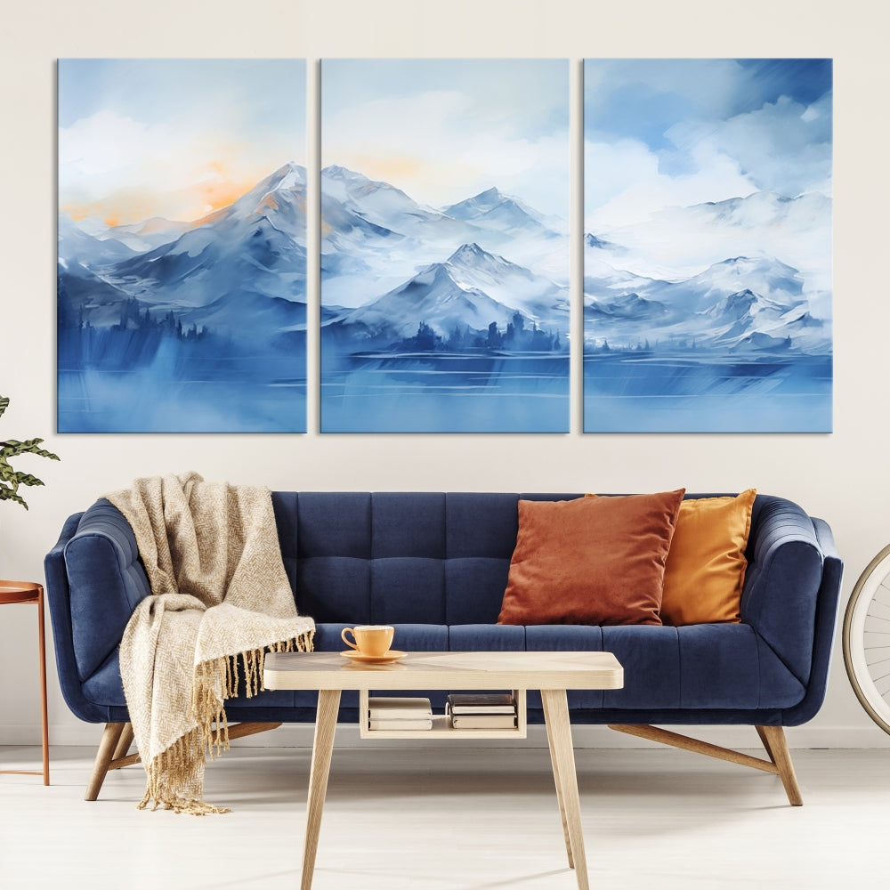 Big Mountain Wall Art Print Snowy Winter Landscape Canvas Painting Nature Art