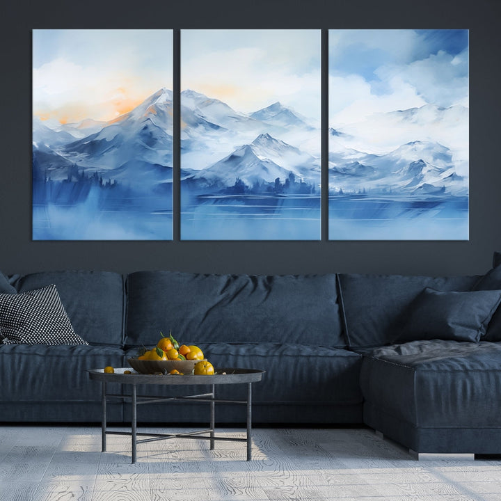 Big Mountain Wall Art Print Snowy Winter Landscape Canvas Painting Nature Art