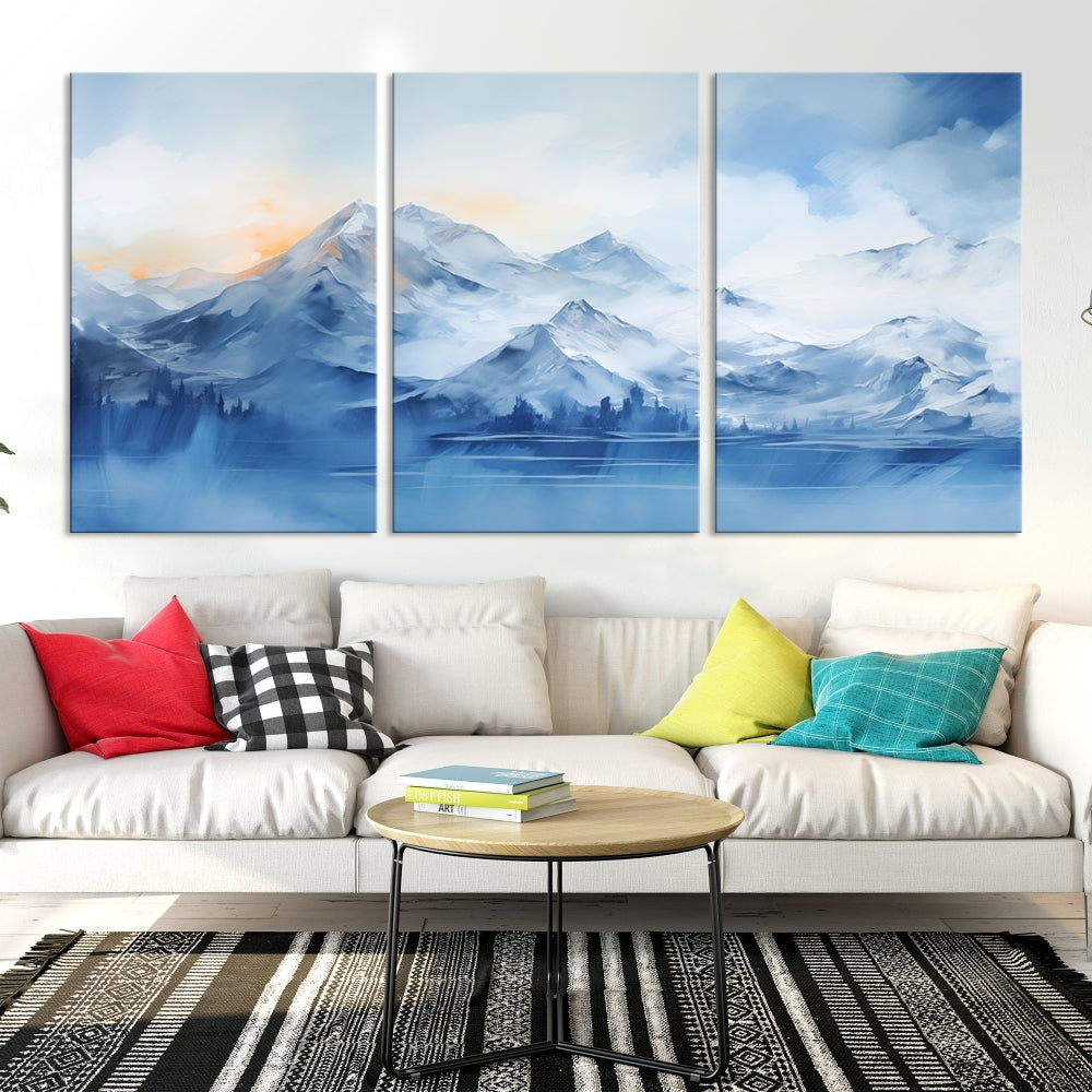 Big Mountain Wall Art Print Snowy Winter Landscape Canvas Painting Nature Art