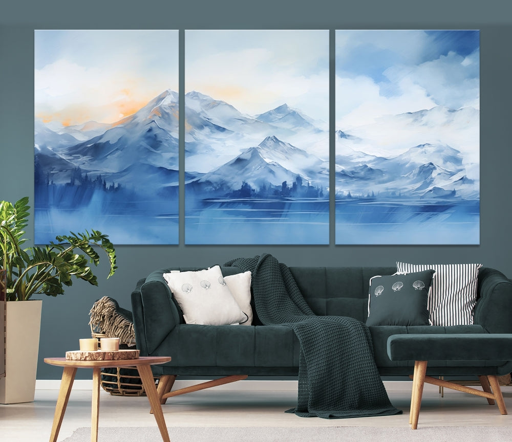 Big Mountain Wall Art Print Snowy Winter Landscape Canvas Painting Nature Art