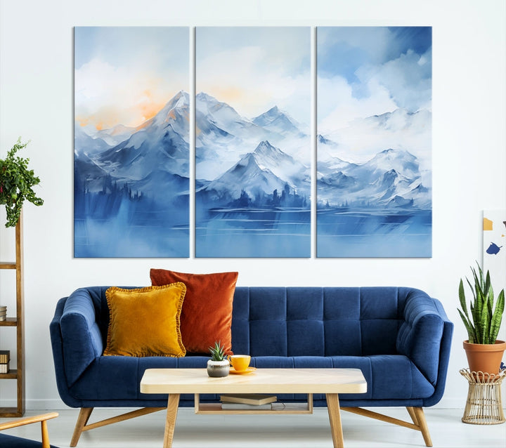 Big Mountain Wall Art Print Snowy Winter Landscape Canvas Painting Nature Art