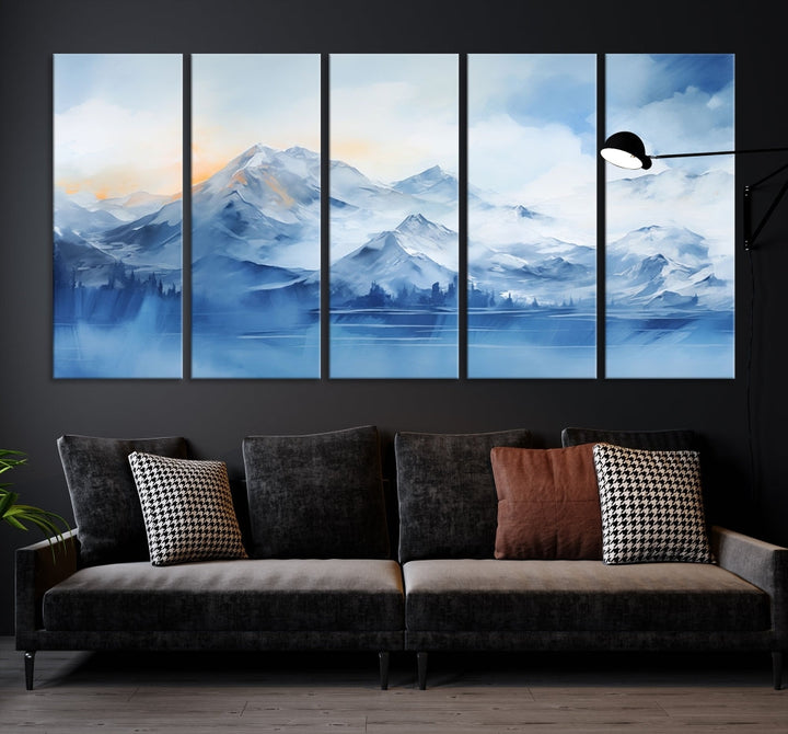 Big Mountain Wall Art Print Snowy Winter Landscape Canvas Painting Nature Art