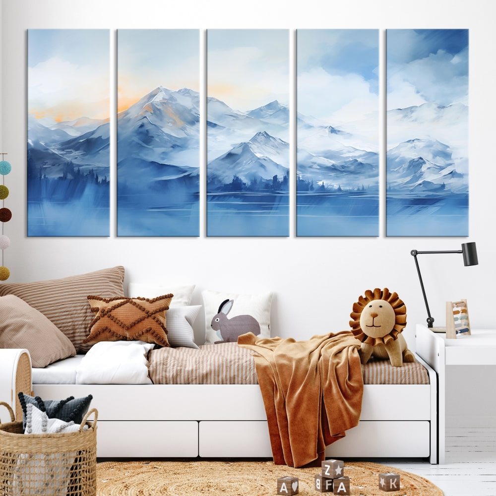 Big Mountain Wall Art Print Snowy Winter Landscape Canvas Painting Nature Art