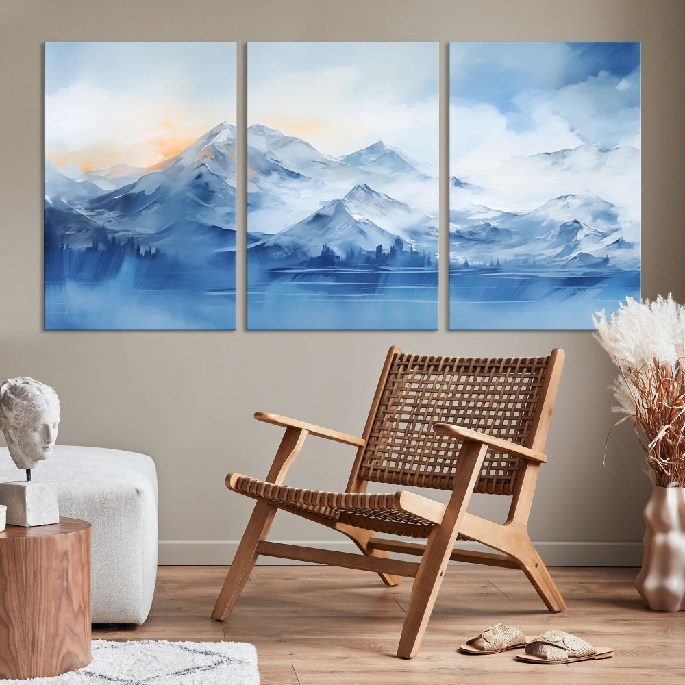 Big Mountain Wall Art Print Snowy Winter Landscape Canvas Painting Nature Art