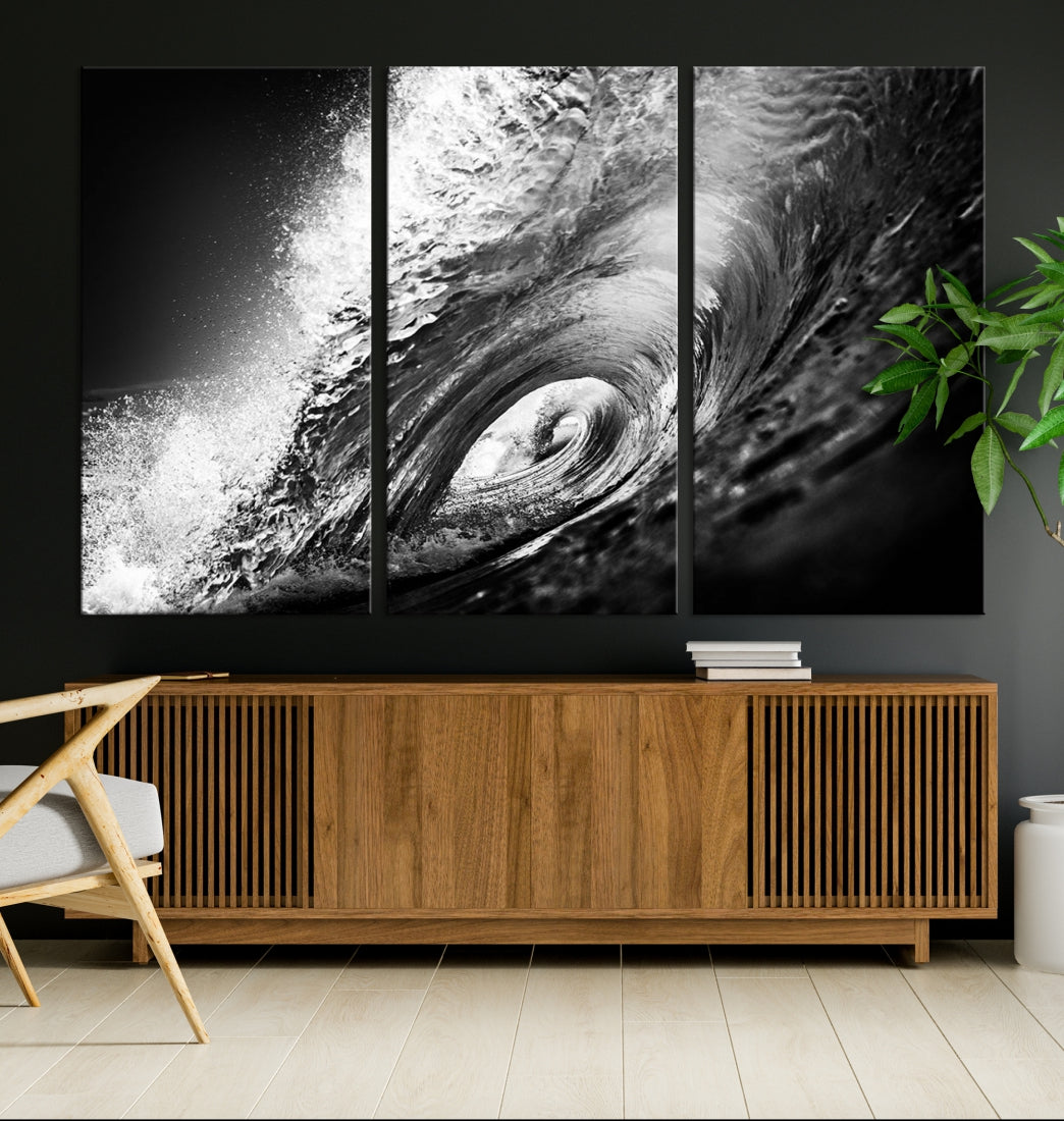 Big Surfwave Ocean Canvas Wall Art Beach Surf Artwork for Living Room Decor