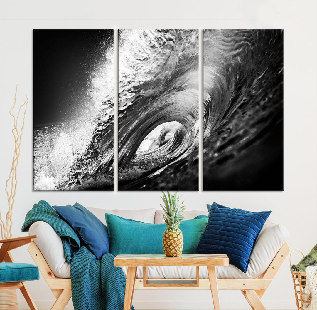 Big Surfwave Ocean Canvas Wall Art Beach Surf Artwork for Living Room Decor