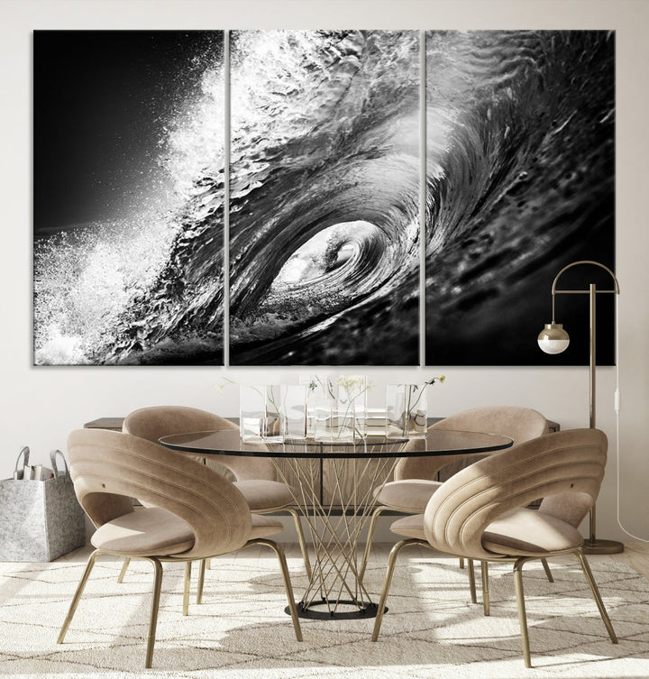 Big Surfwave Ocean Canvas Wall Art Beach Surf Artwork for Living Room Decor