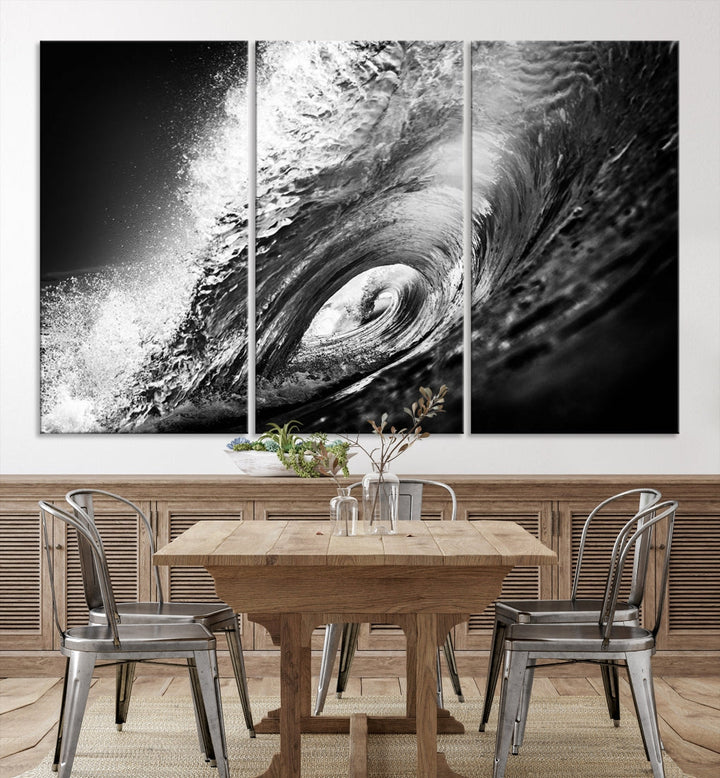 Big Surfwave Ocean Canvas Wall Art Beach Surf Artwork for Living Room Decor