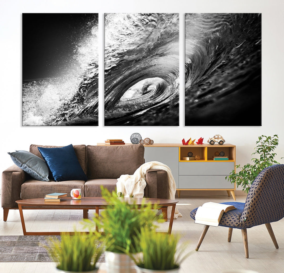 Big Surfwave Ocean Canvas Wall Art Beach Surf Artwork for Living Room Decor