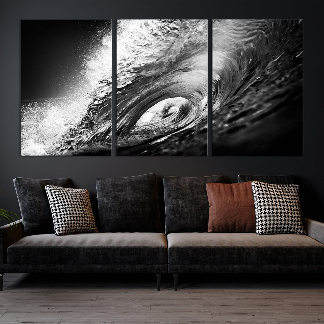 Big Surfwave Ocean Canvas Wall Art Beach Surf Artwork for Living Room Decor