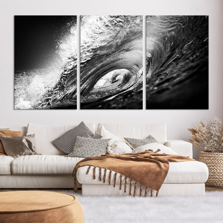 Big Surfwave Ocean Canvas Wall Art Beach Surf Artwork for Living Room Decor