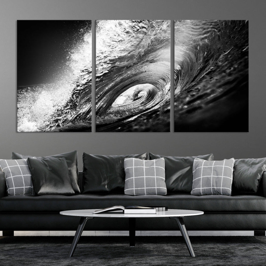 Big Surfwave Ocean Canvas Wall Art Beach Surf Artwork for Living Room Decor