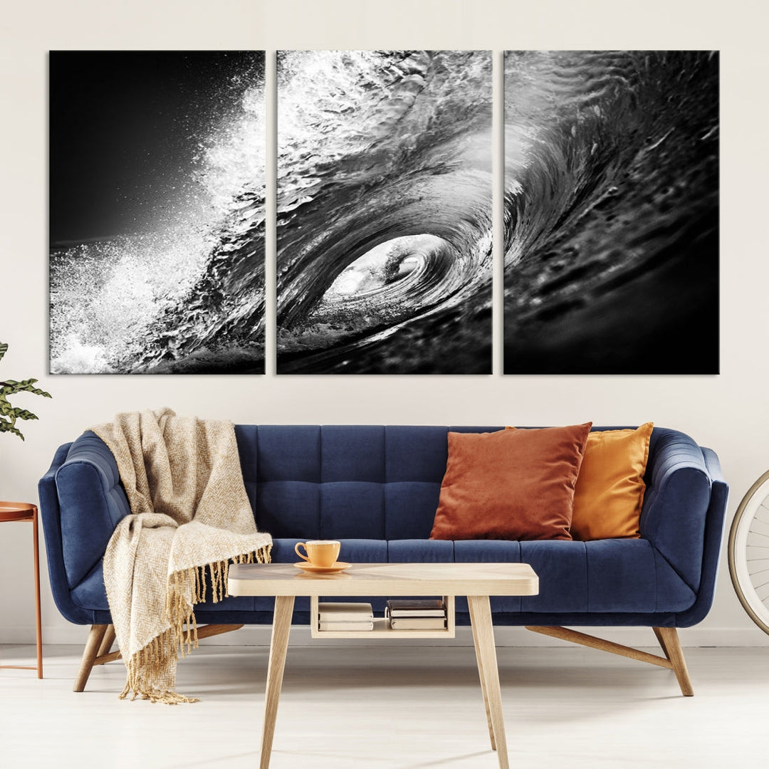 Big Surfwave Ocean Canvas Wall Art Beach Surf Artwork for Living Room Decor