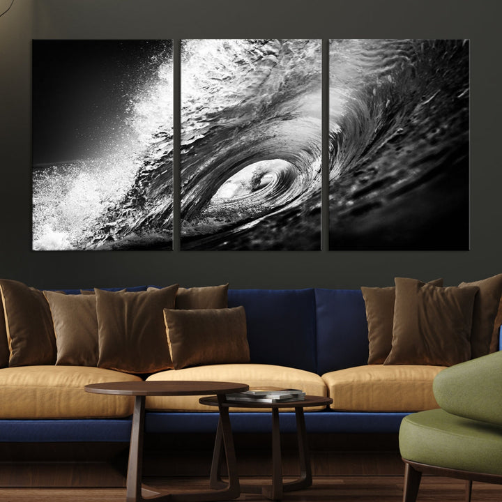 Big Surfwave Ocean Canvas Wall Art Beach Surf Artwork for Living Room Decor