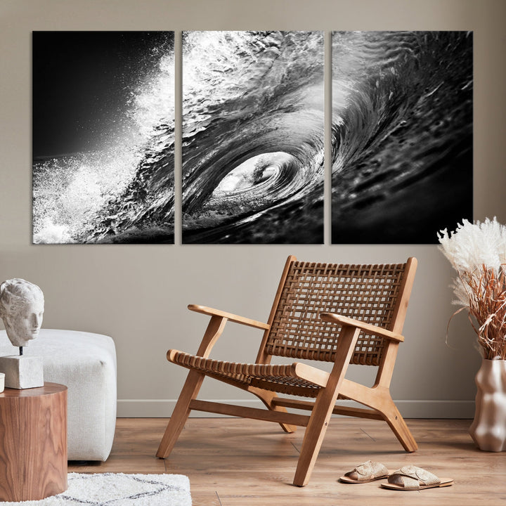 Big Surfwave Ocean Canvas Wall Art Beach Surf Artwork for Living Room Decor