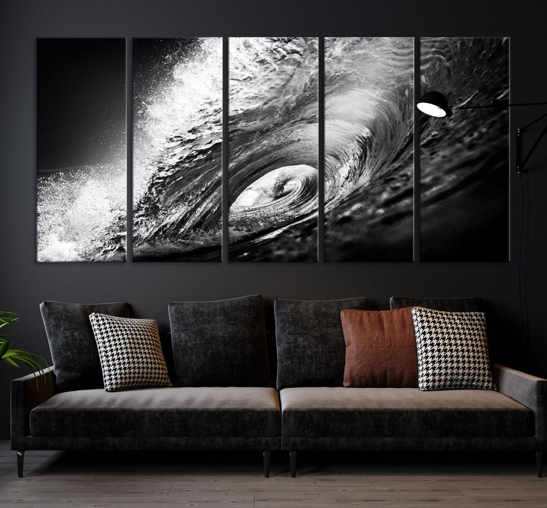 Big Surfwave Ocean Canvas Wall Art Beach Surf Artwork for Living Room Decor