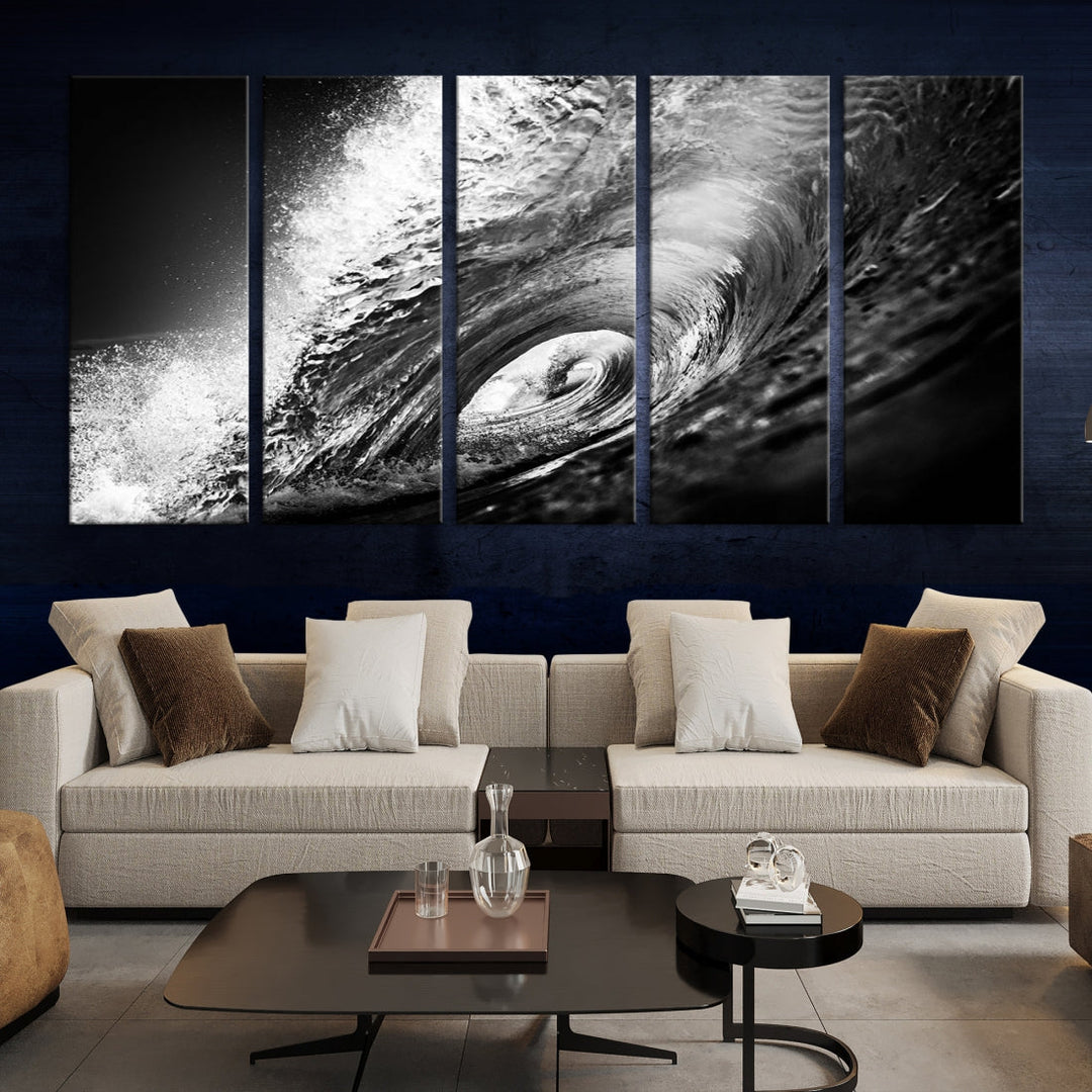 Big Surfwave Ocean Canvas Wall Art Beach Surf Artwork for Living Room Decor