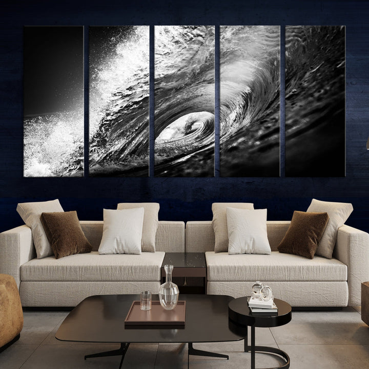 Big Surfwave Ocean Canvas Wall Art Beach Surf Artwork for Living Room Decor