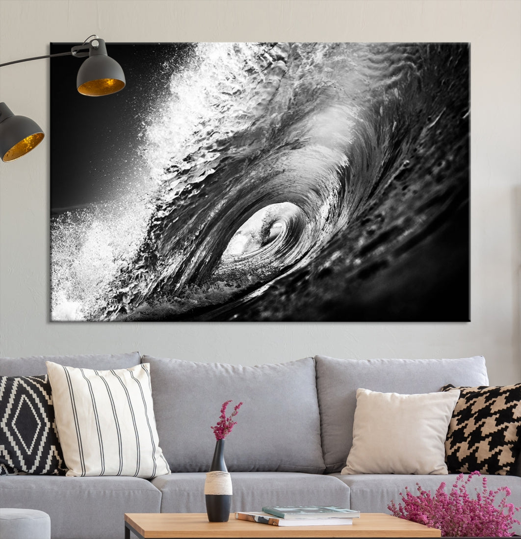 Big Surfwave Ocean Canvas Wall Art Beach Surf Artwork for Living Room Decor