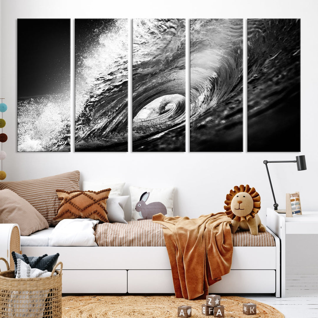 Big Surfwave Ocean Canvas Wall Art Beach Surf Artwork for Living Room Decor