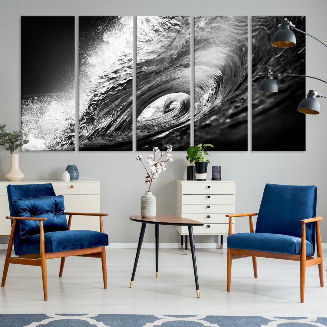 Big Surfwave Ocean Canvas Wall Art Beach Surf Artwork for Living Room Decor