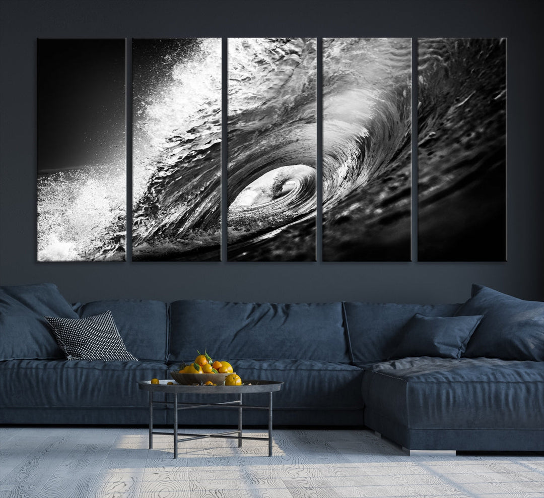 Big Surfwave Ocean Canvas Wall Art Beach Surf Artwork for Living Room Decor