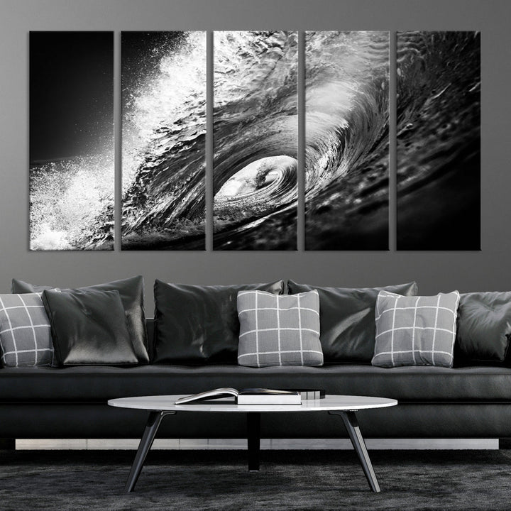 Big Surfwave Ocean Canvas Wall Art Beach Surf Artwork for Living Room Decor