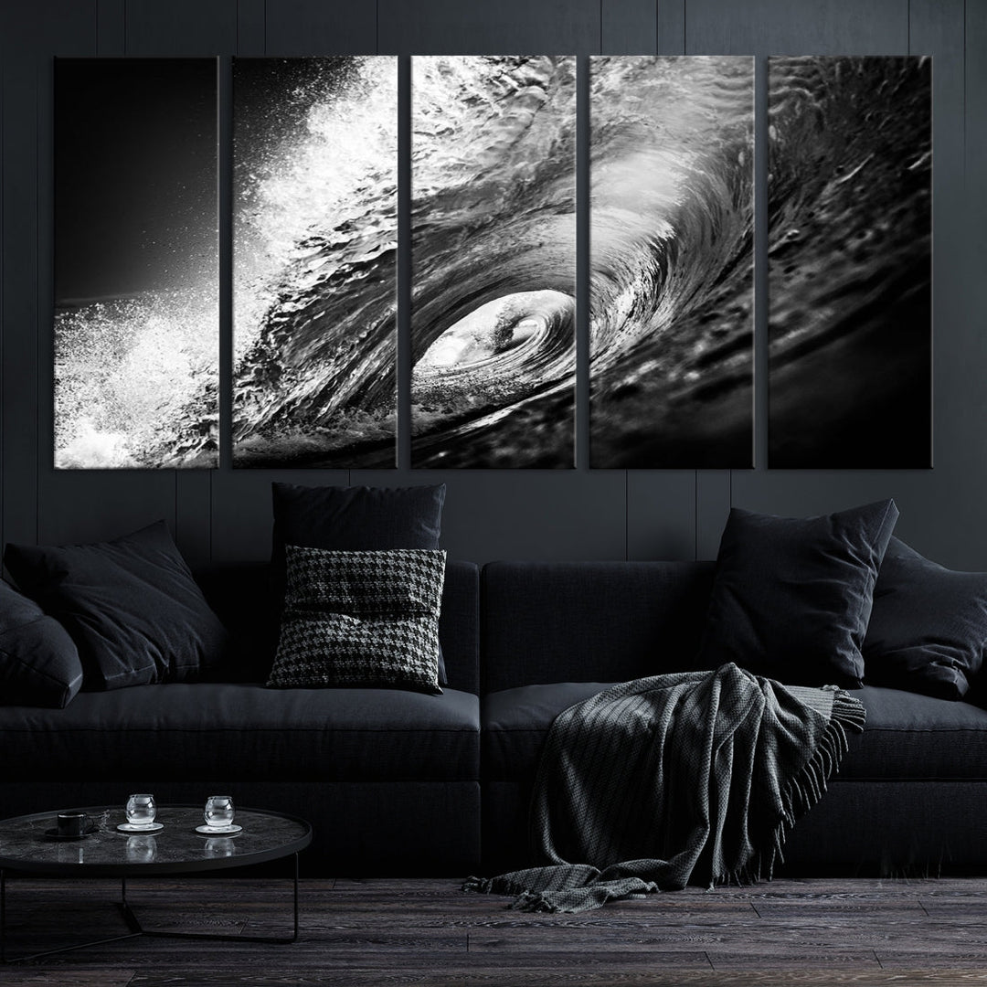 Big Surfwave Ocean Canvas Wall Art Beach Surf Artwork for Living Room Decor