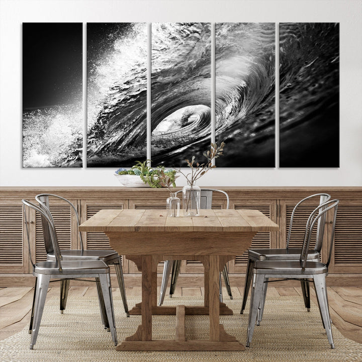 Big Surfwave Ocean Canvas Wall Art Beach Surf Artwork for Living Room Decor